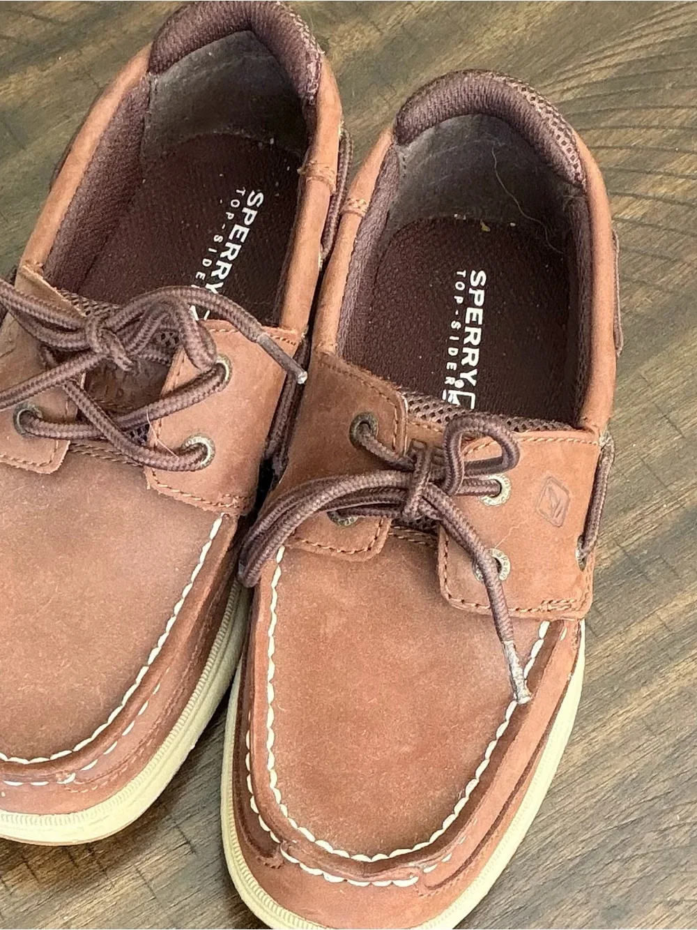 Sperry Kids Brown Leather Boat Shoes - Classic Lace-Up